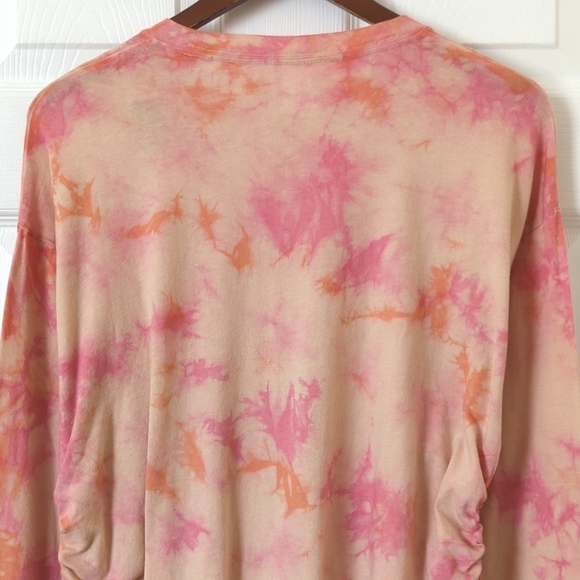 Pink Victoria's Secret Campus Tie Dyed Cinched Side Long Sleeve Crewneck Tee M - Picture 12 of 13